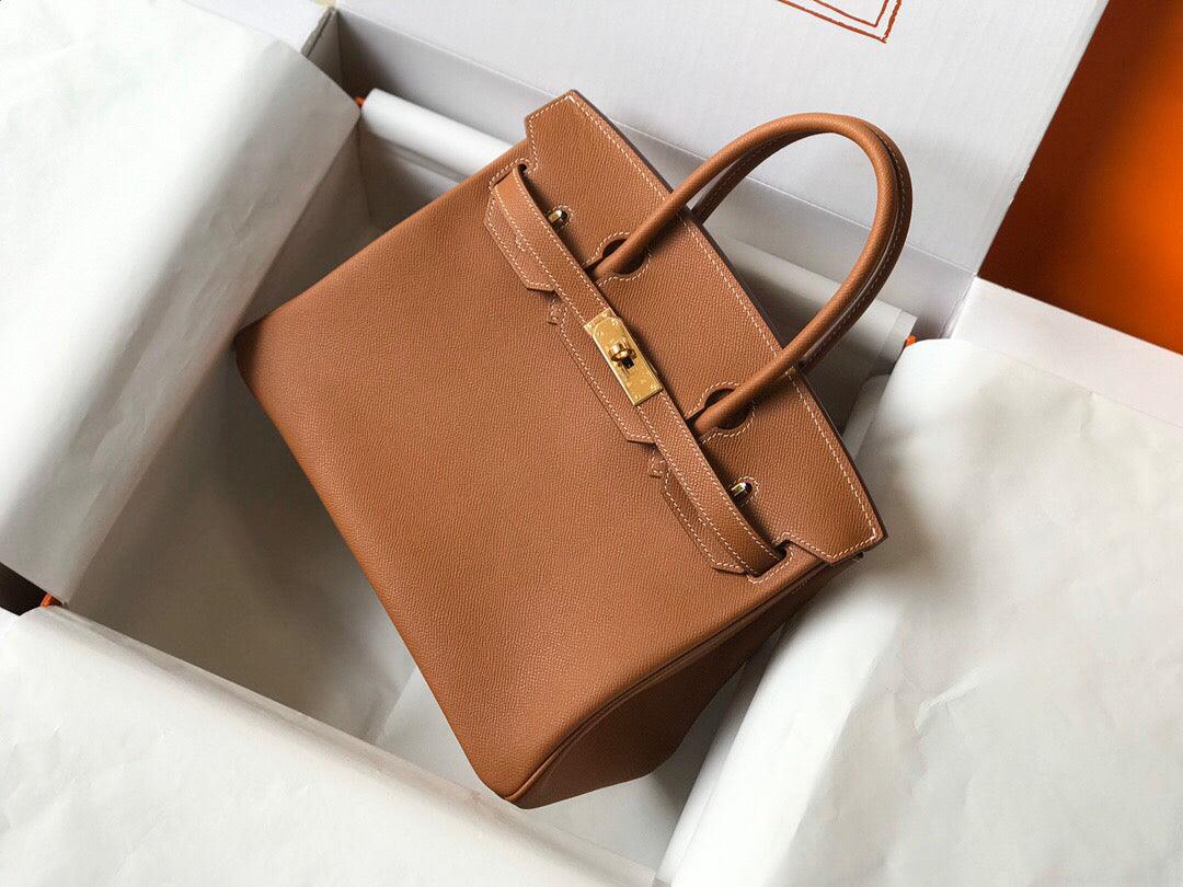 Hermes Birkin Designer Tote Bag Epsom Leather 28356 Brown