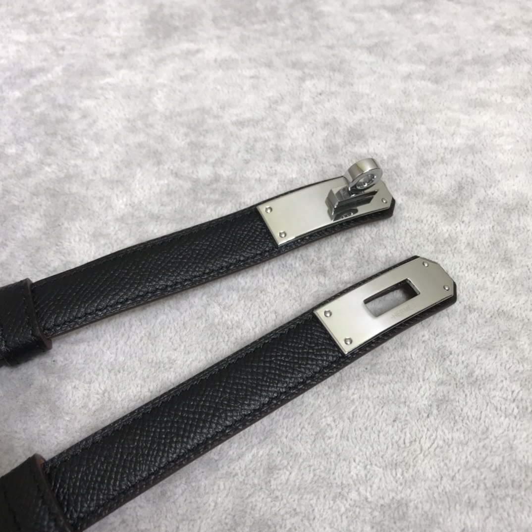 Hermes Women’s Kelly Leather Belt 20MM 19019 Black