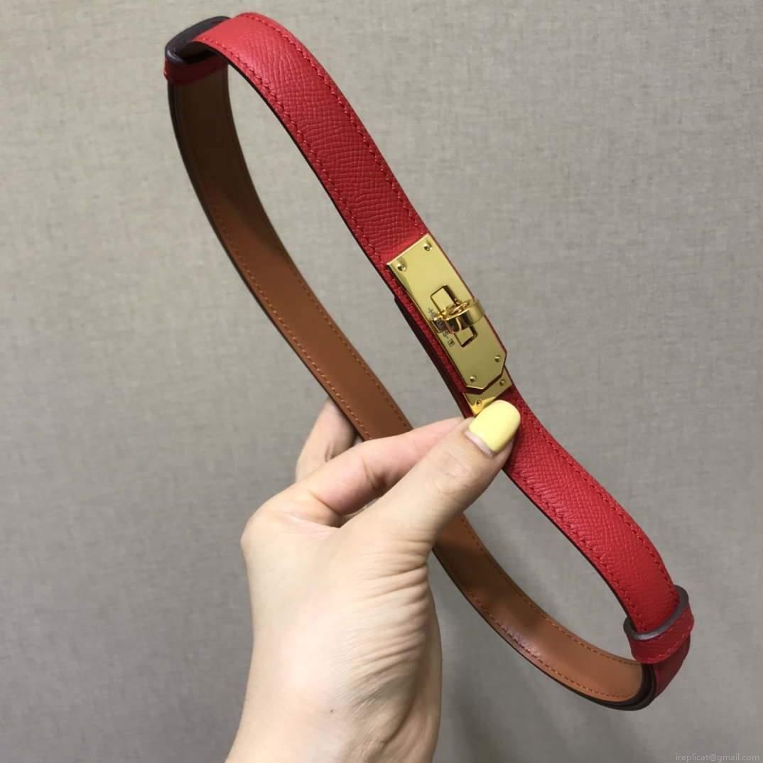 Hermes Women’s Kelly Leather Belt 20MM 19019 Red