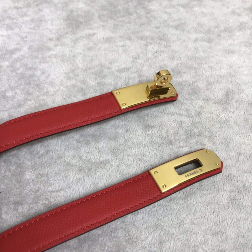 Hermes Women’s Kelly Leather Belt 20MM 19019 Red