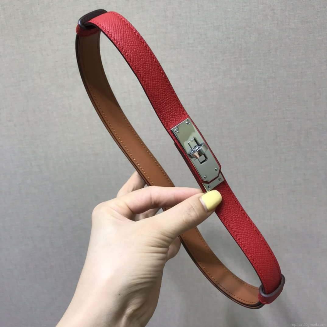 Hermes Women’s Kelly Leather Belt 20MM 19019 Red