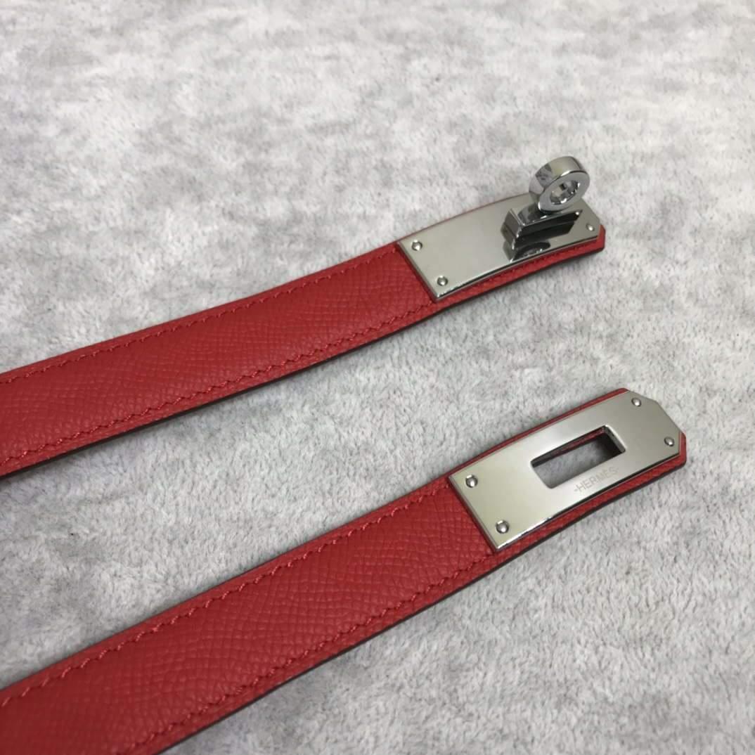 Hermes Women’s Kelly Leather Belt 20MM 19019 Red