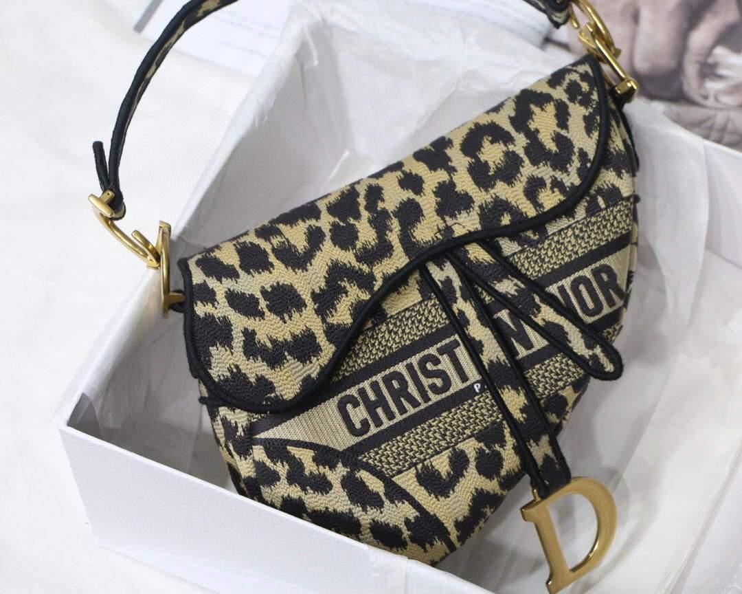 Dior M0446 Dior Saddle Bag Beige Multicolor Mizza Embroidery