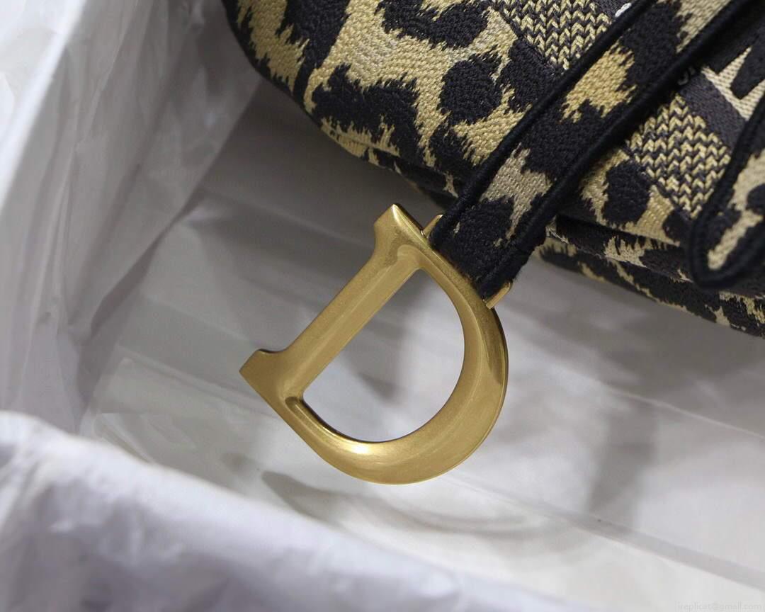 Dior M0446 Dior Saddle Bag Beige Multicolor Mizza Embroidery
