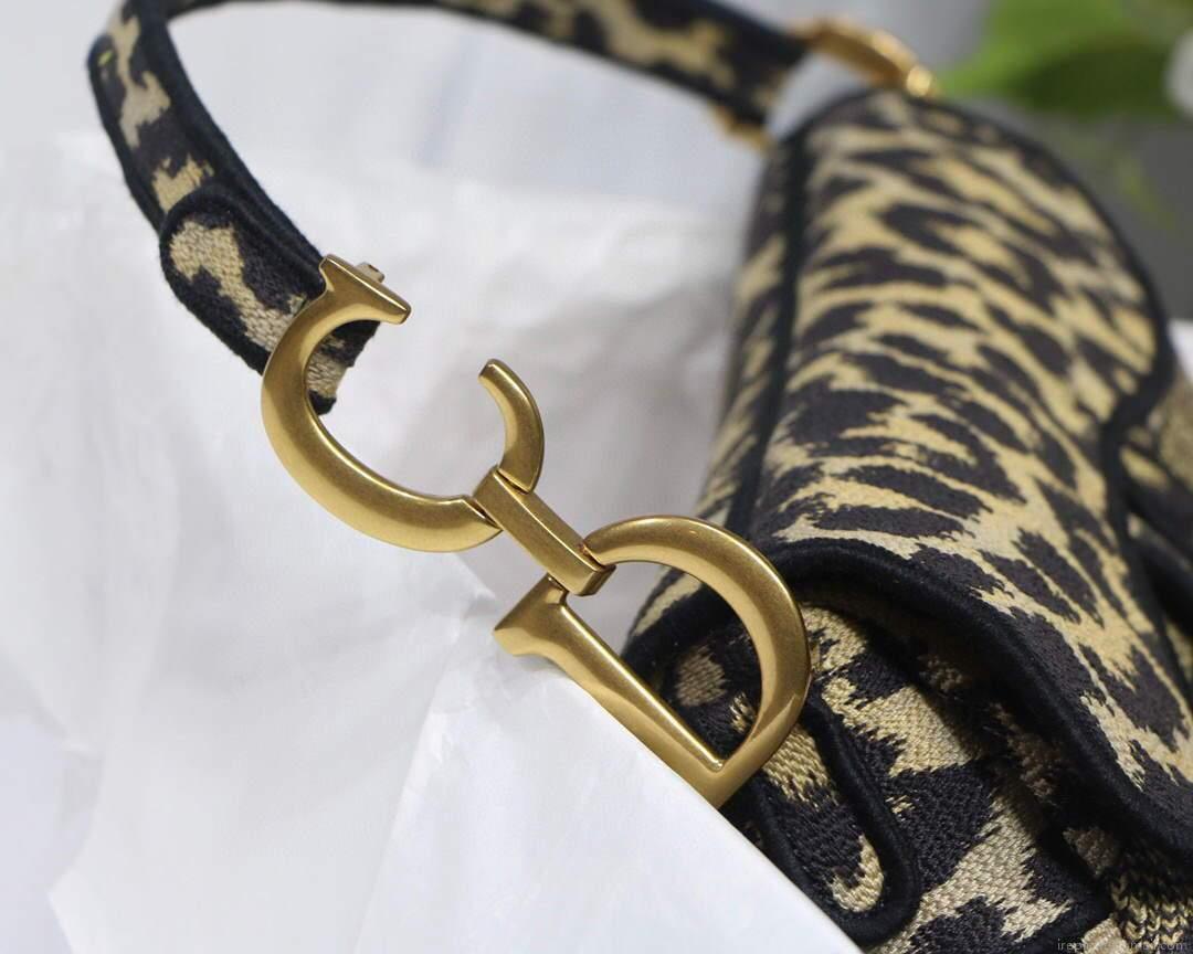 Dior M0446 Dior Saddle Bag Beige Multicolor Mizza Embroidery