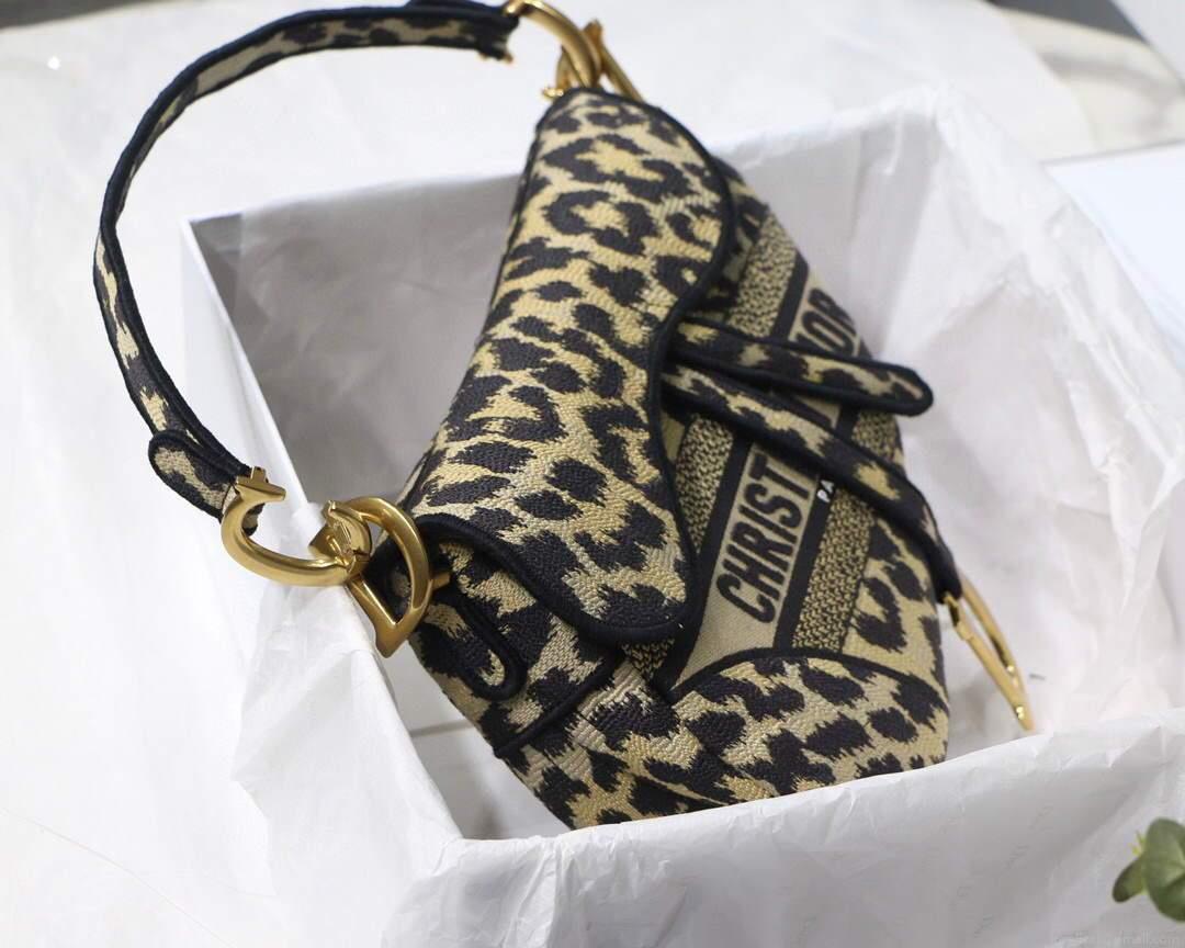 Dior M0446 Dior Saddle Bag Beige Multicolor Mizza Embroidery