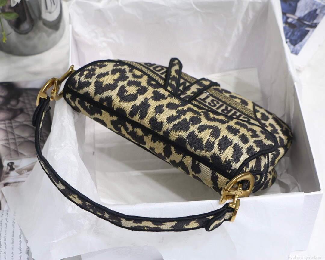 Dior M0446 Dior Saddle Bag Beige Multicolor Mizza Embroidery