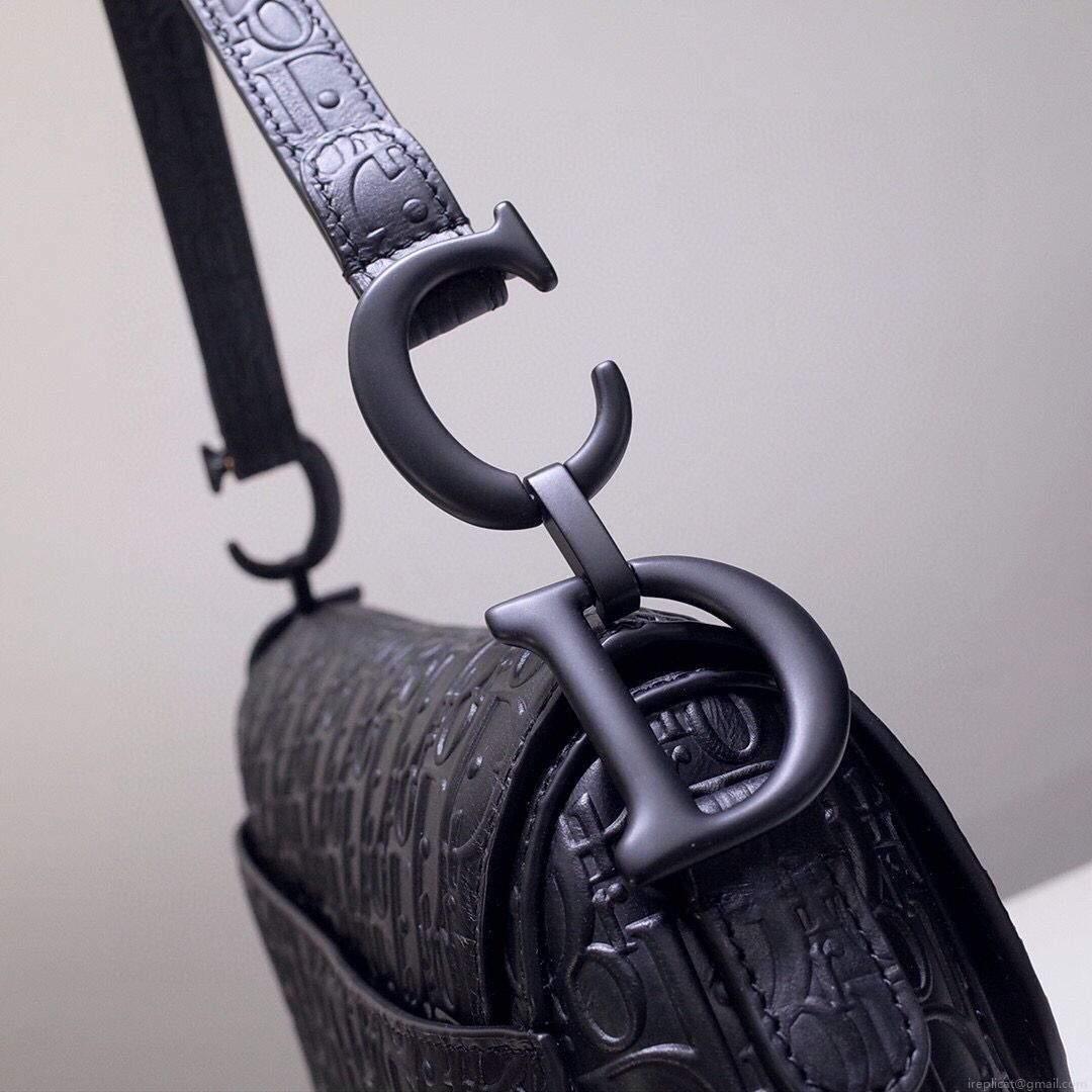 Dior M0446 Dior Saddle Bag M0447 Apricot Grained Calfskin Black Pinter logo