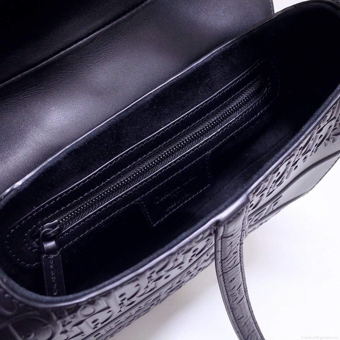 Dior M0446 Dior Saddle Bag M0447 Apricot Grained Calfskin Black Pinter logo