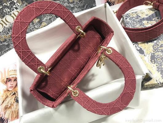 Dior M0565 Lady Dior Medium Tote Bag M950 Red