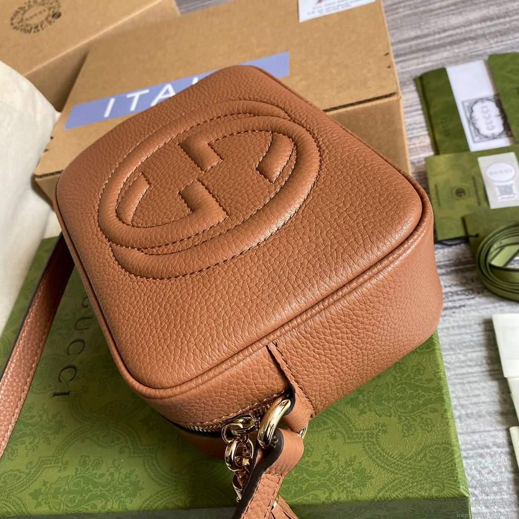 Gucci 308364 Soho small leather crossbody-bags disco bag Brown