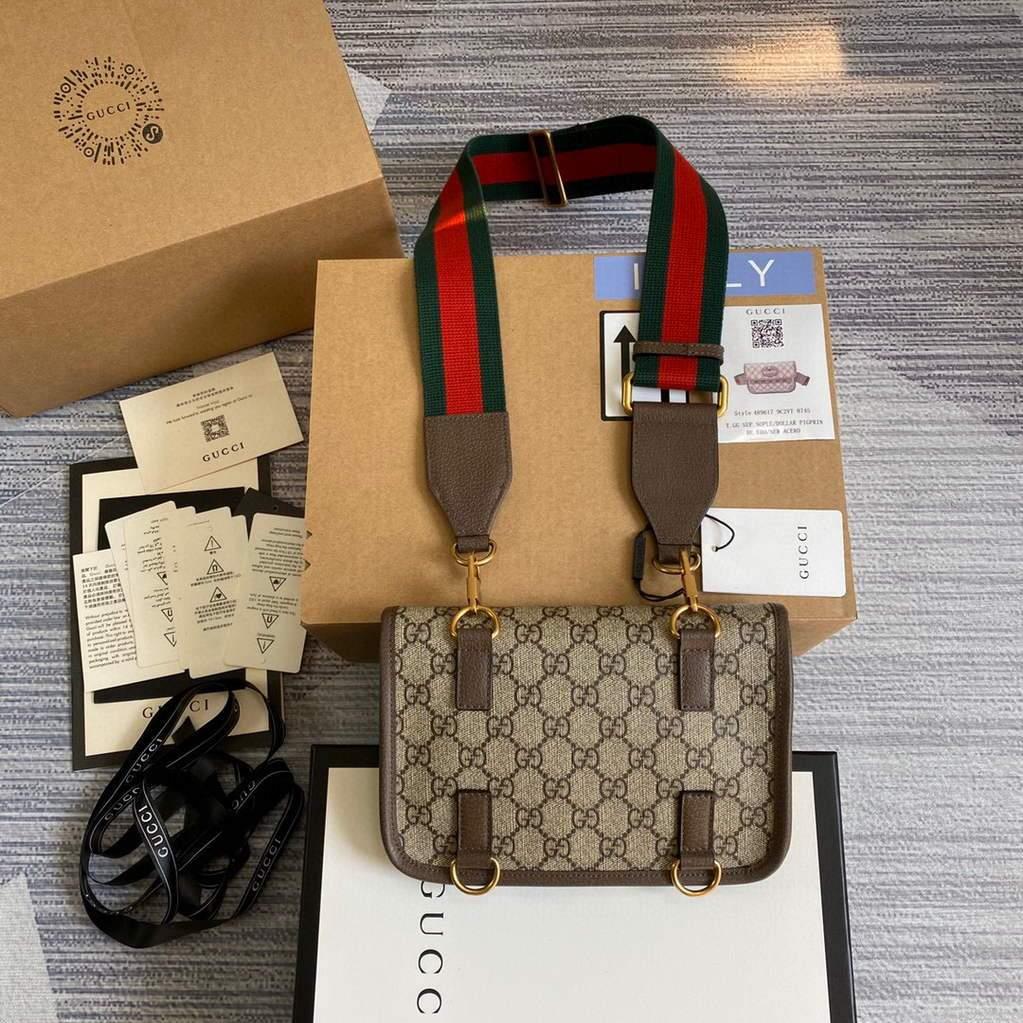 Gucci 489617 Neo Vintage GG Supreme Belt Bag Brown