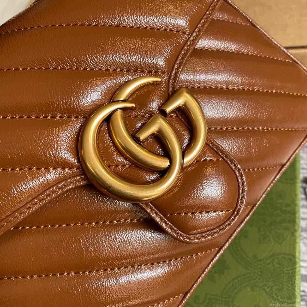 Gucci 583571 GG Marmont Multicolour mini top handle bag Brown