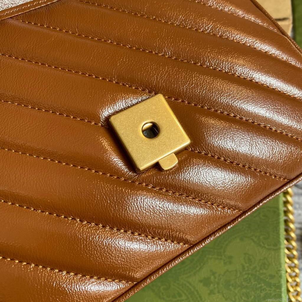 Gucci 583571 GG Marmont Multicolour mini top handle bag Brown