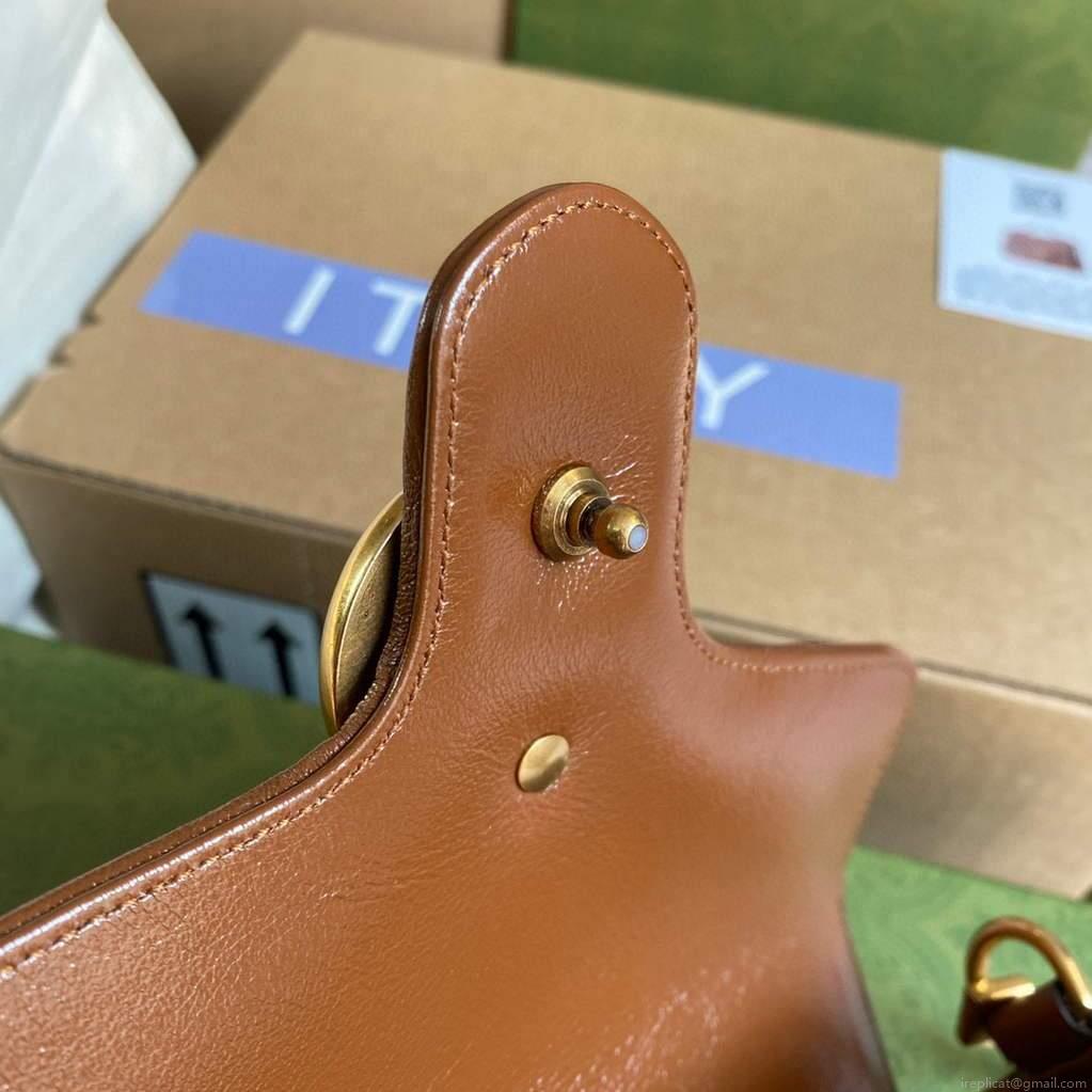 Gucci 583571 GG Marmont Multicolour mini top handle bag Brown