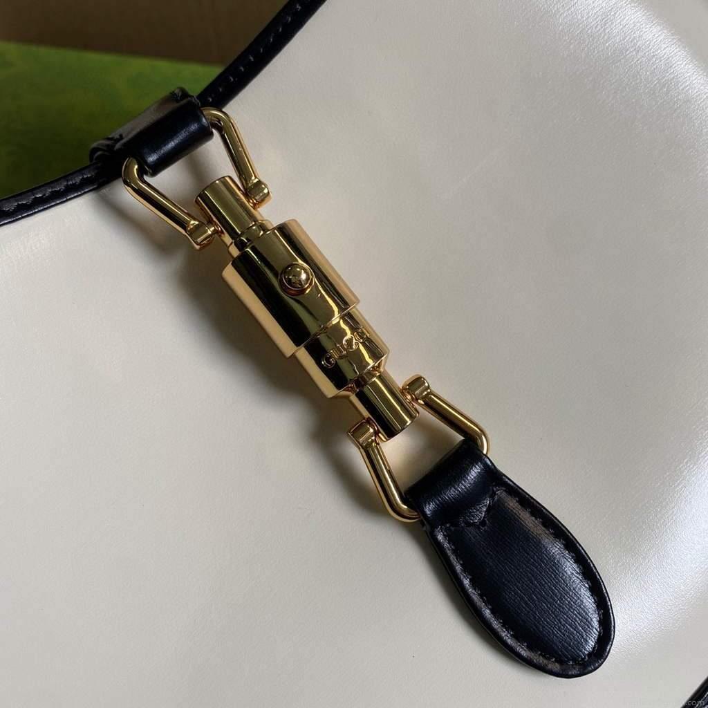 Gucci 636706 Jackie Vintage Underarm Bag White and Black