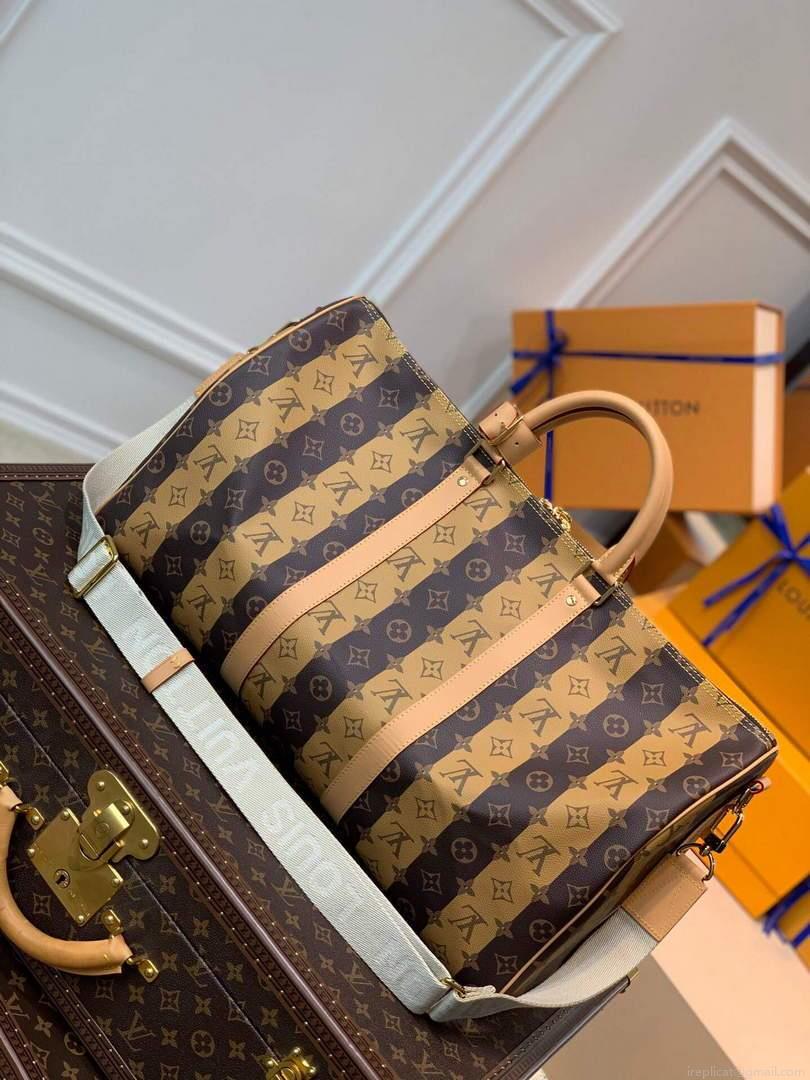 LV M40567 Louis Vuitton Keepall Bandouliere 50 Monogram Canvas Yellow