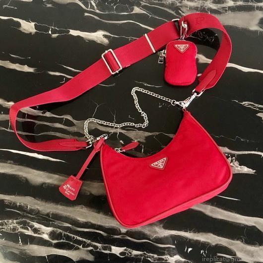 Prada 1BH204 Prada Re-Edition 2005 Nylon Bag Red