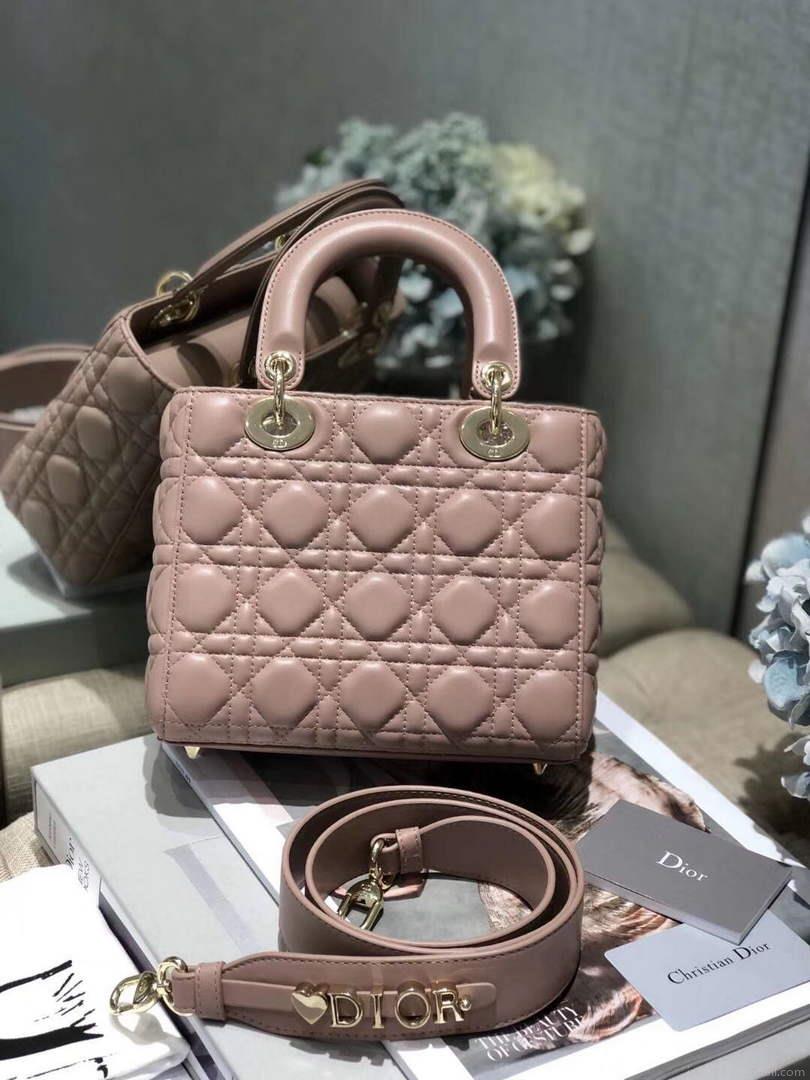 Dior Small Lady My ABCDior Bag Lambskin M0538 Light Pink