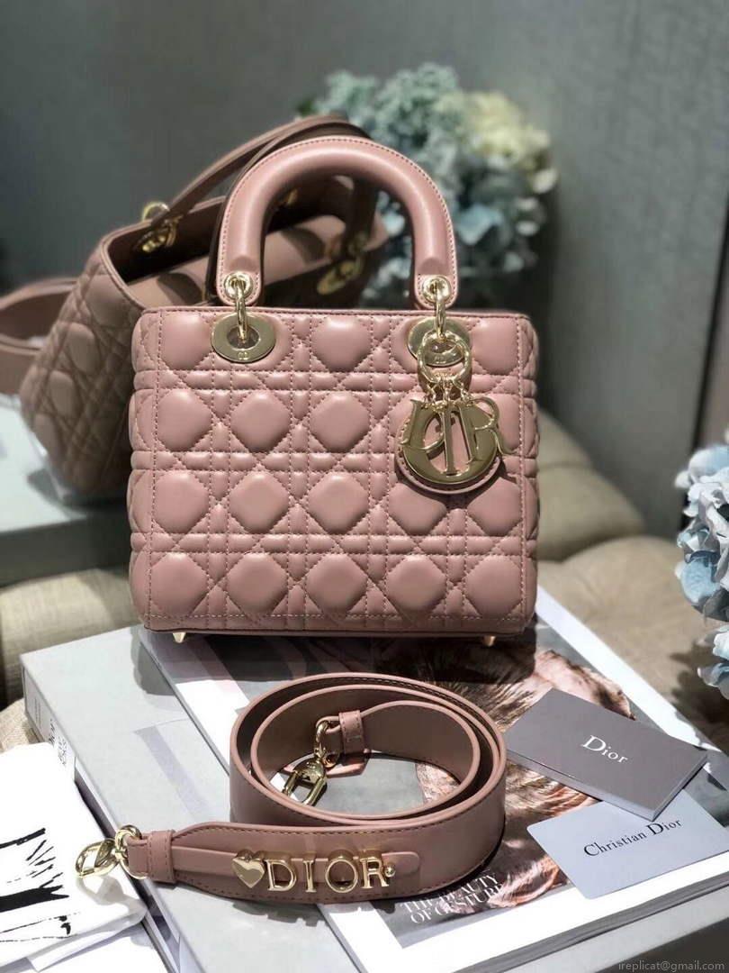 Dior Small Lady My ABCDior Bag Lambskin M0538 Light Pink
