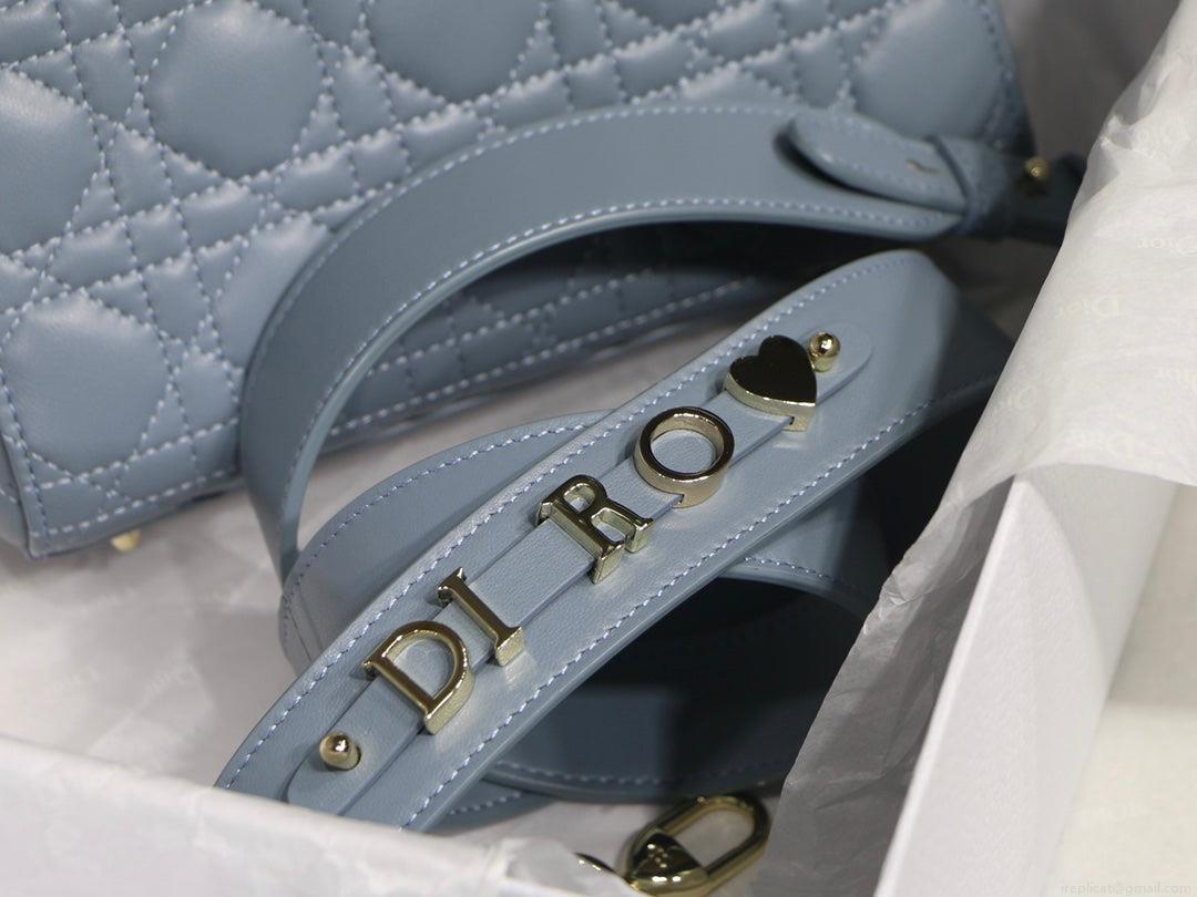 Dior Small Lady My ABCDior Bag Lambskin M0538 logo blue