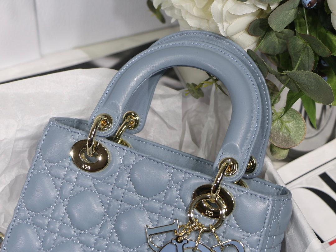Dior Small Lady My ABCDior Bag Lambskin M0538 logo blue