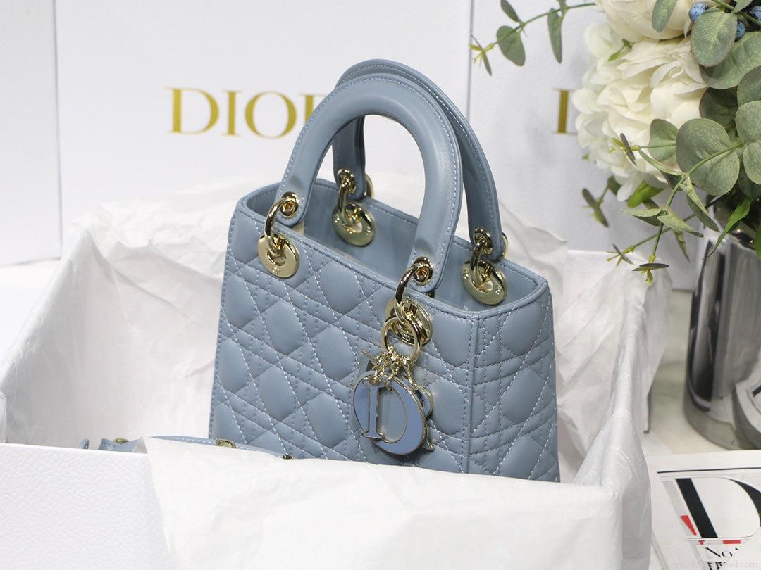 Dior Small Lady My ABCDior Bag Lambskin M0538 logo blue