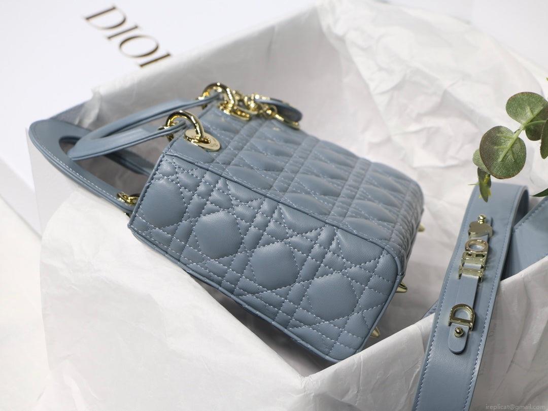 Dior Small Lady My ABCDior Bag Lambskin M0538 logo blue