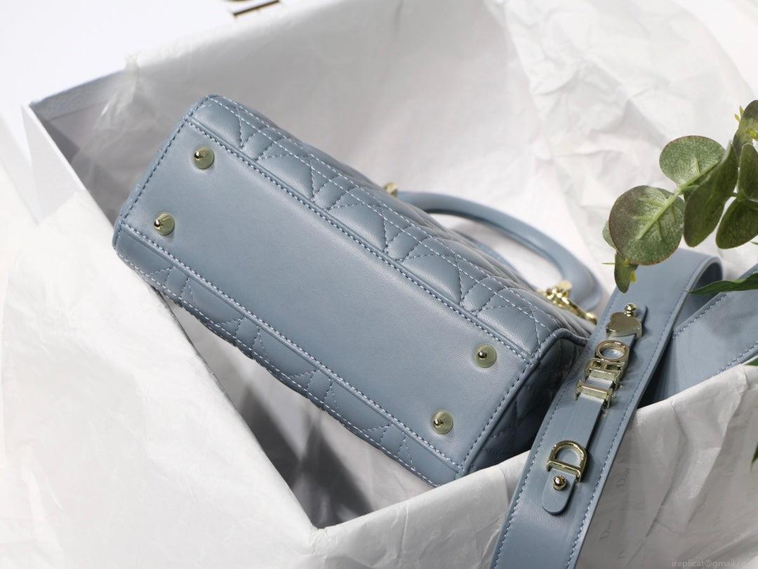 Dior Small Lady My ABCDior Bag Lambskin M0538 logo blue