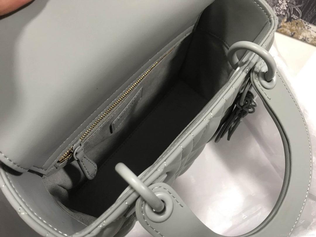 Dior Small Lady My ABCDior Bag Lambskin M0538 logo gray