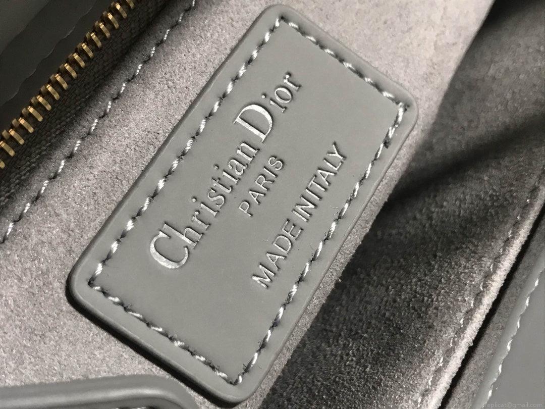 Dior Small Lady My ABCDior Bag Lambskin M0538 logo gray