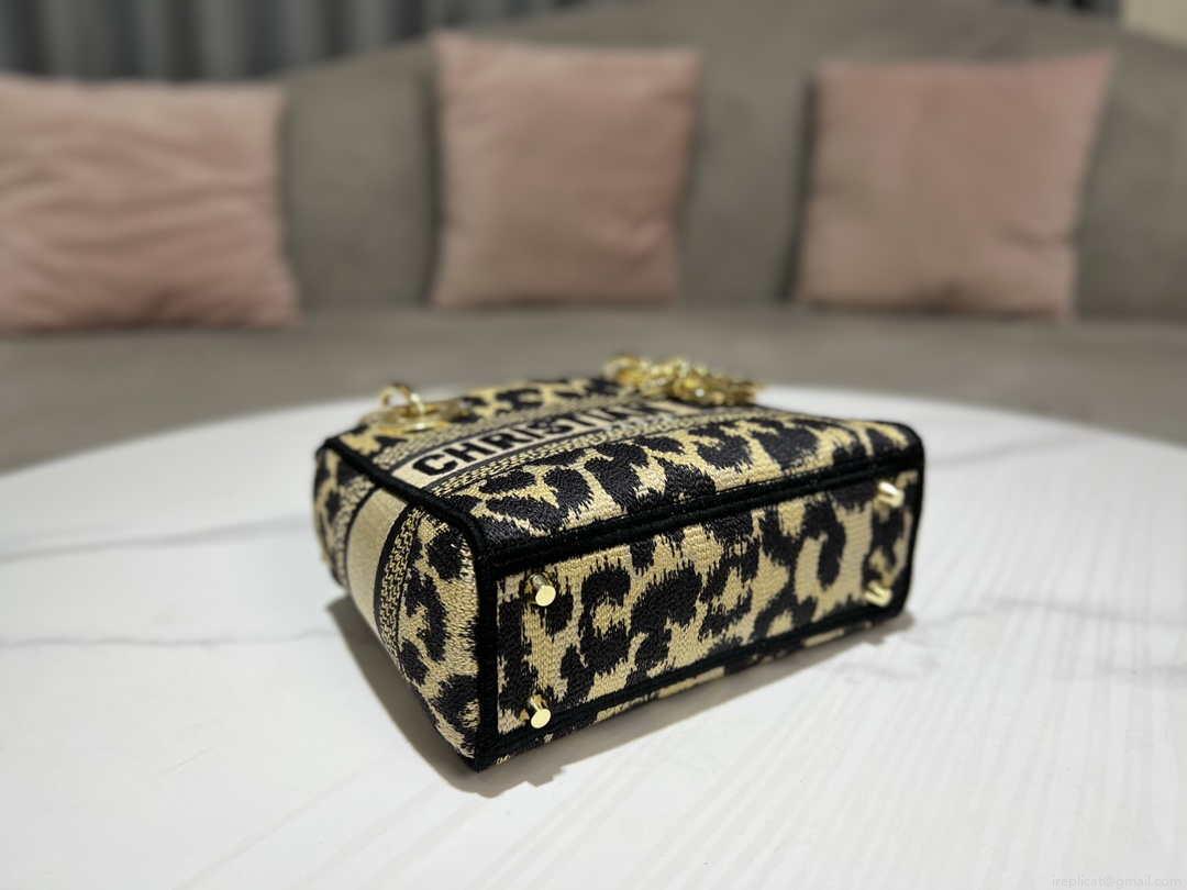 Dior M0500 MINI Lady D-LITE Bag Beige Multicolor Mizza Embroidery