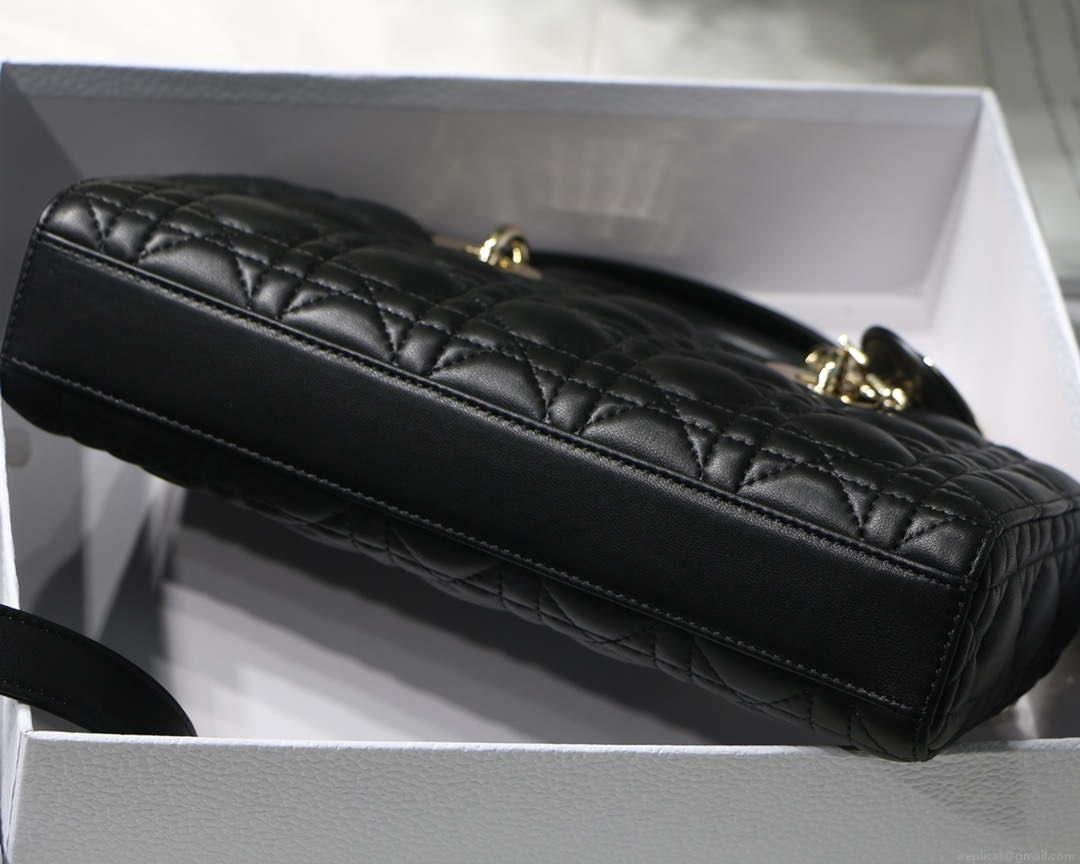 Dior M0540 Medium Lady D-Joy Bag Black Cannage Lambskin With Heart Motif