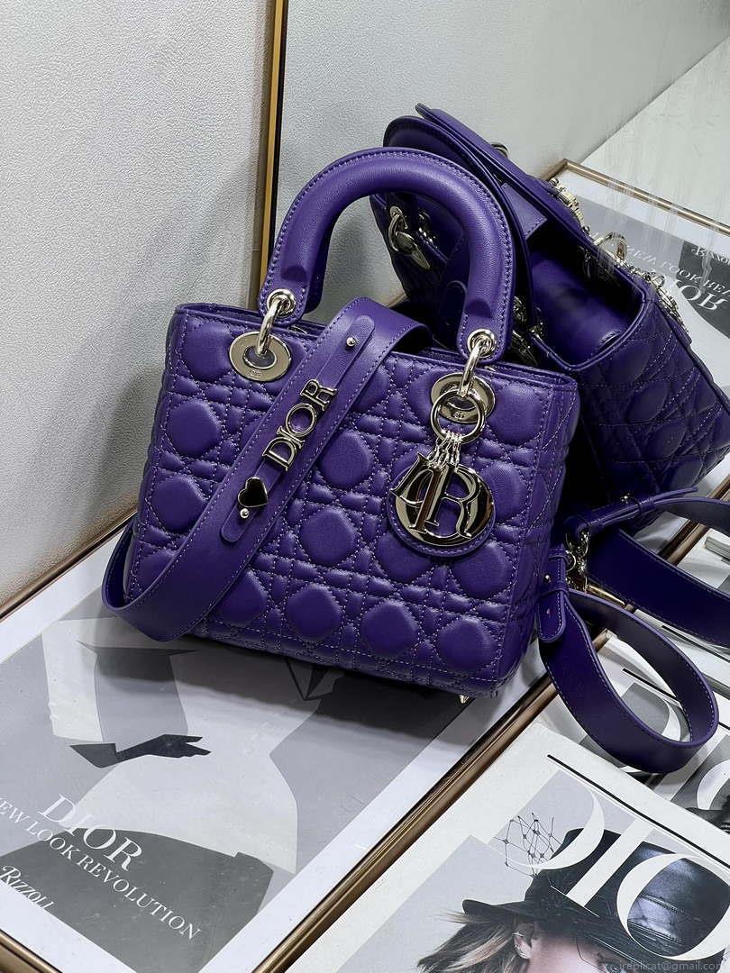 Dior M0538 Small Lady My ABCDior Bag Lambskin Purple