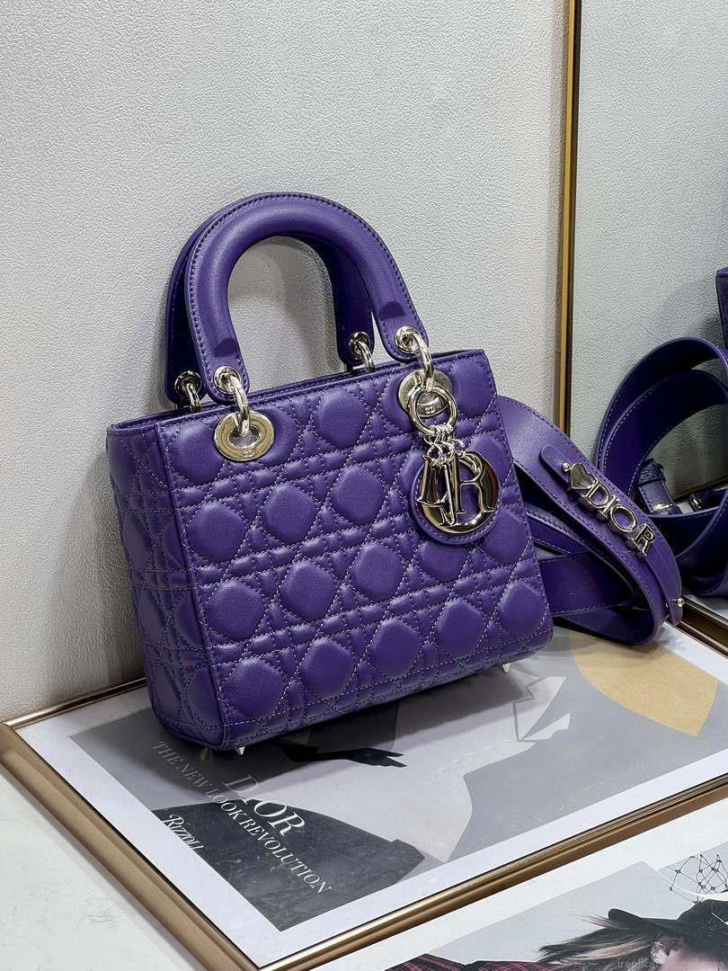 Dior M0538 Small Lady My ABCDior Bag Lambskin Purple