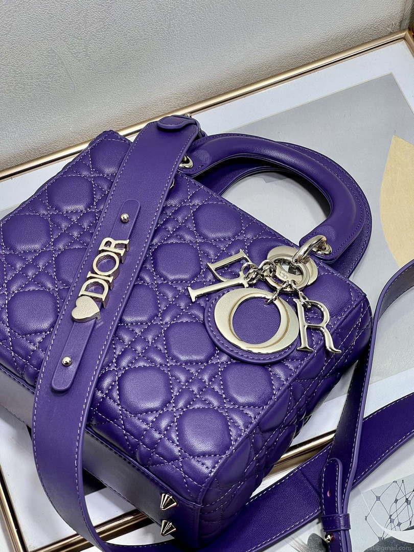 Dior M0538 Small Lady My ABCDior Bag Lambskin Purple