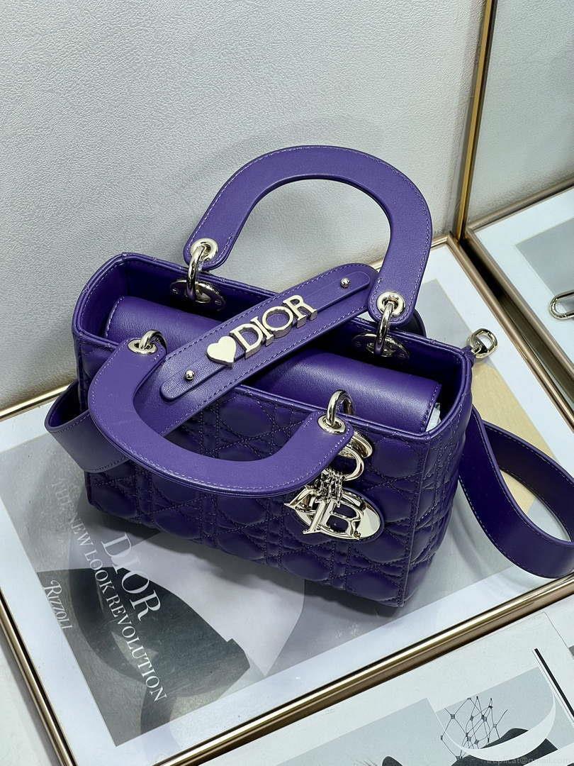 Dior M0538 Small Lady My ABCDior Bag Lambskin Purple