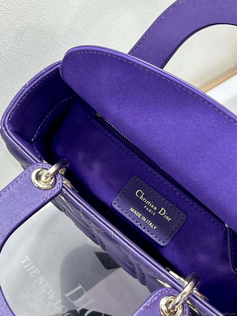 Dior M0538 Small Lady My ABCDior Bag Lambskin Purple