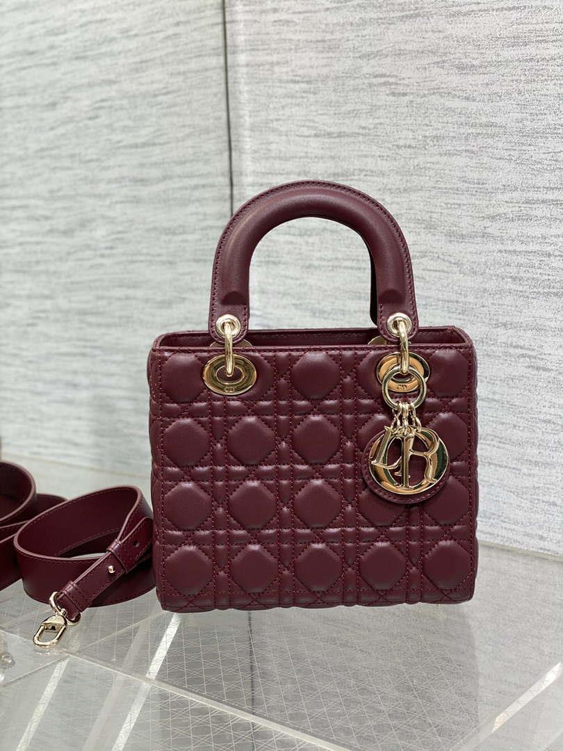 Dior M0538 Small Lady My ABCDior Bag Wine Red Cannage Lambskin