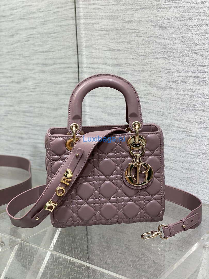 Dior M0538 Small Lady My ABCDior Bag Peony pink Cannage Lambskin