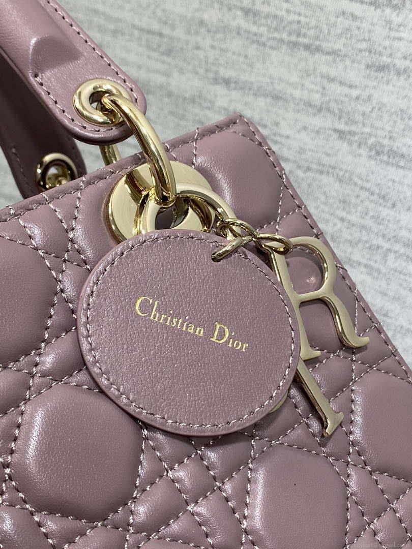 Dior M0538 Small Lady My ABCDior Bag Peony pink Cannage Lambskin
