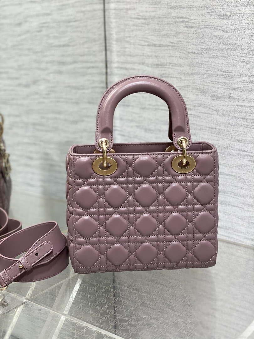 Dior M0538 Small Lady My ABCDior Bag Peony pink Cannage Lambskin