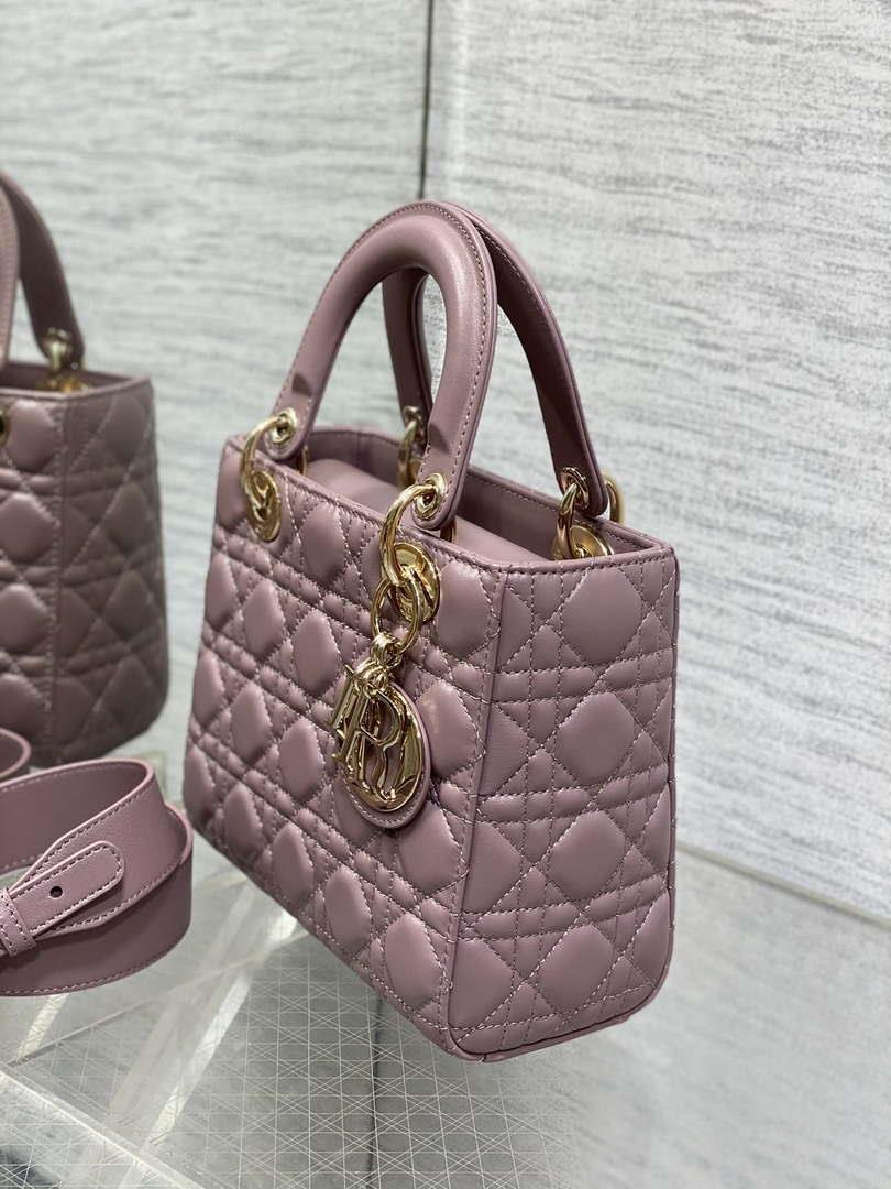 Dior M0538 Small Lady My ABCDior Bag Peony pink Cannage Lambskin
