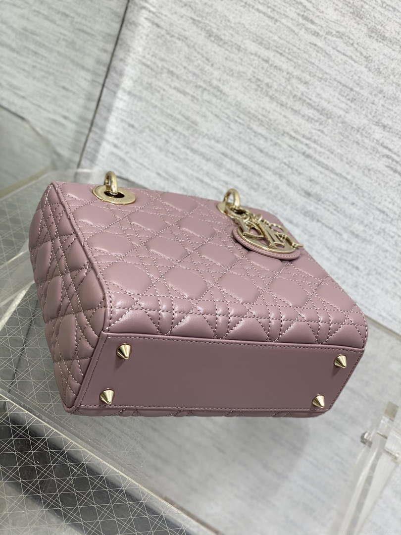 Dior M0538 Small Lady My ABCDior Bag Peony pink Cannage Lambskin
