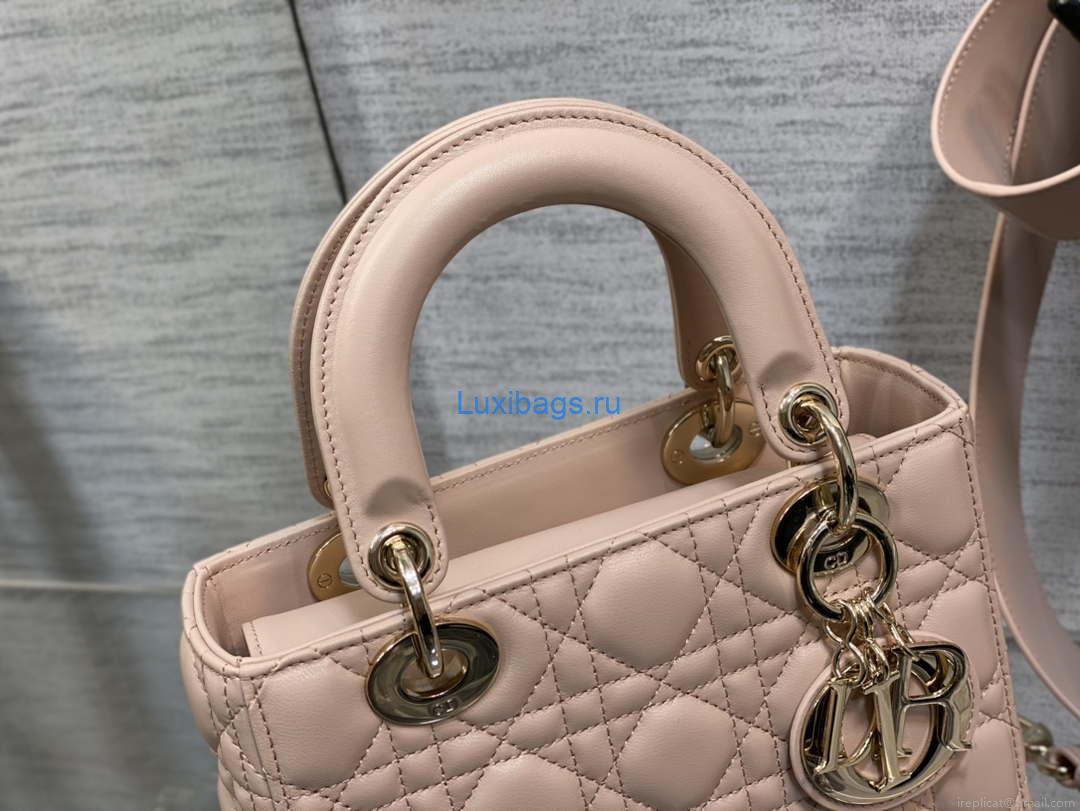 Dior M0538 Small Lady My ABCDior Bag Light pink Cannage Lambskin