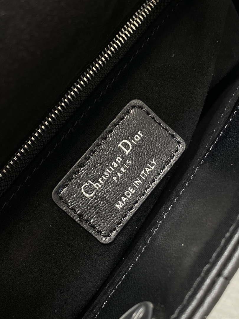 Dior M0538 Small Lady My ABCDior Bag Black Cannage Lambskin Silver