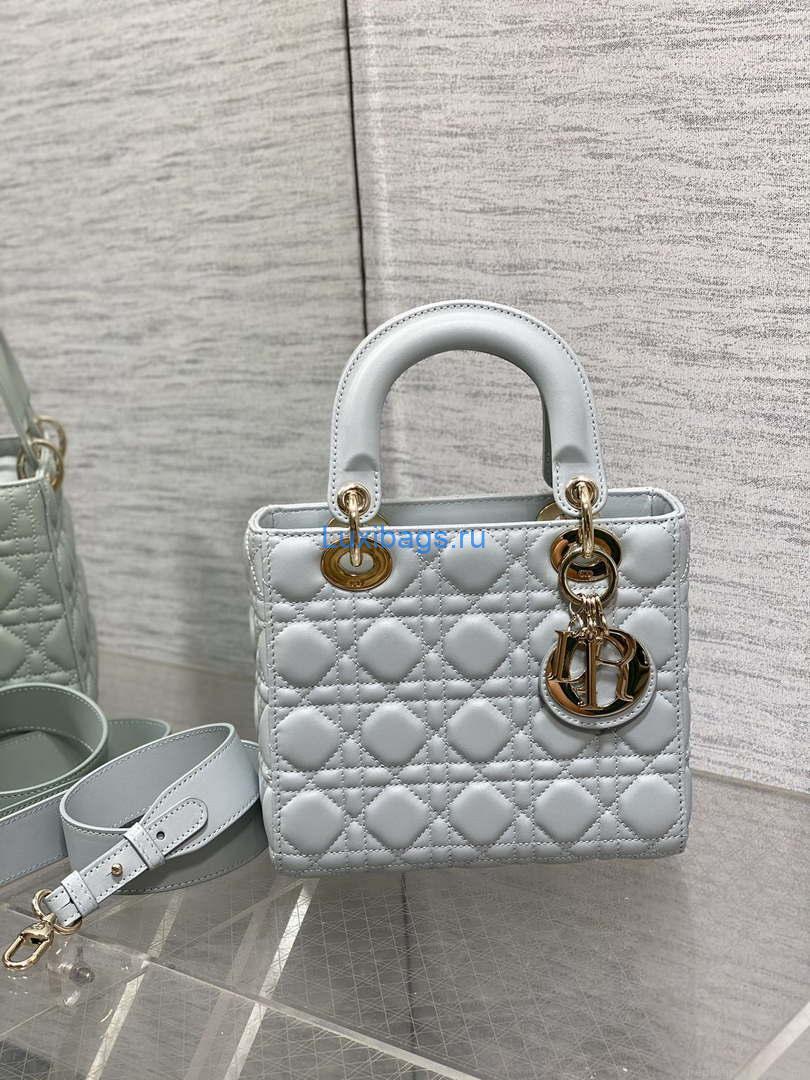 Dior M0538 Small Lady My ABCDior Bag Lake blue Cannage Lambskin