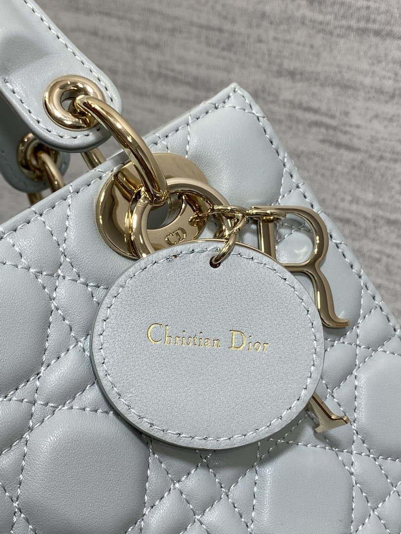 Dior M0538 Small Lady My ABCDior Bag Lake blue Cannage Lambskin