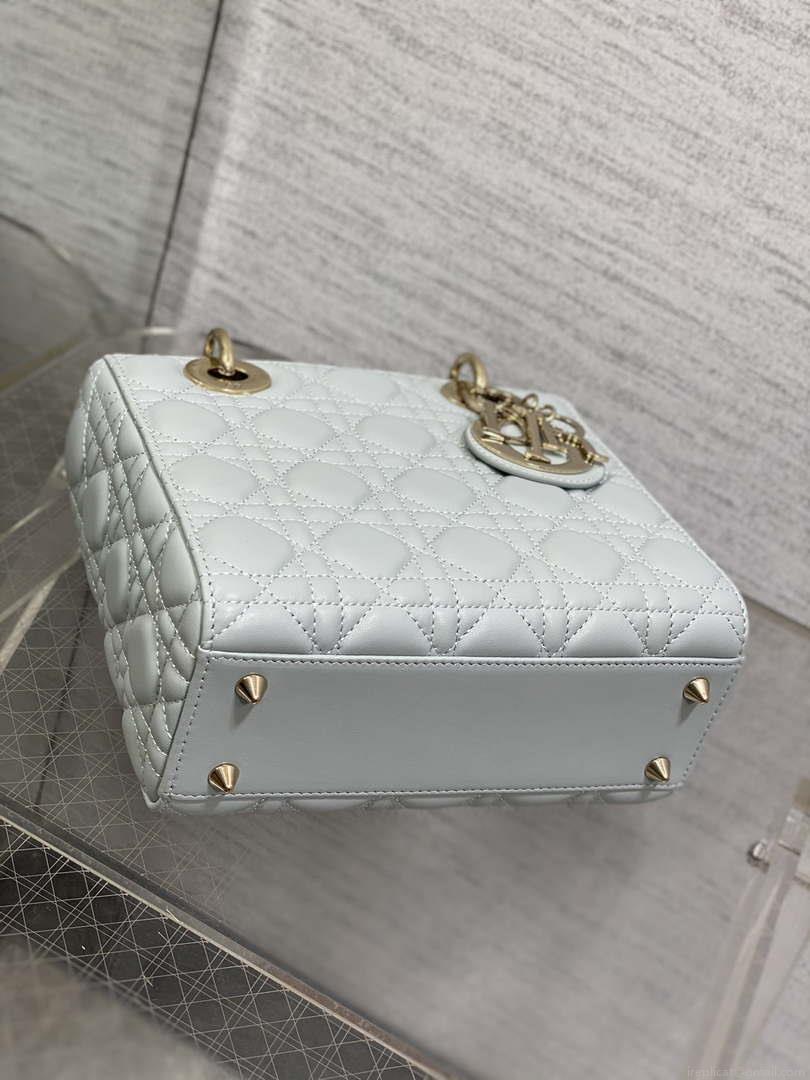 Dior M0538 Small Lady My ABCDior Bag Lake blue Cannage Lambskin