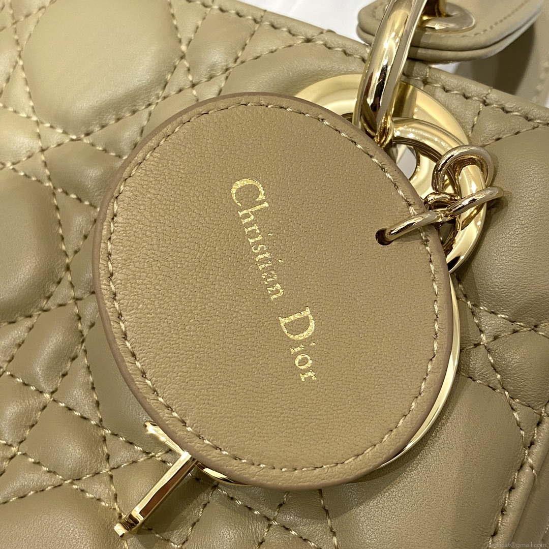 Dior M0538 Small Lady My ABCDior Bag Apricot Cannage Lambskin